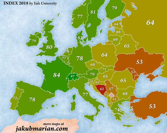Performanca mjedisore, Shqipëria e 40-ta në botë, çalon në cilësinë e ajrit